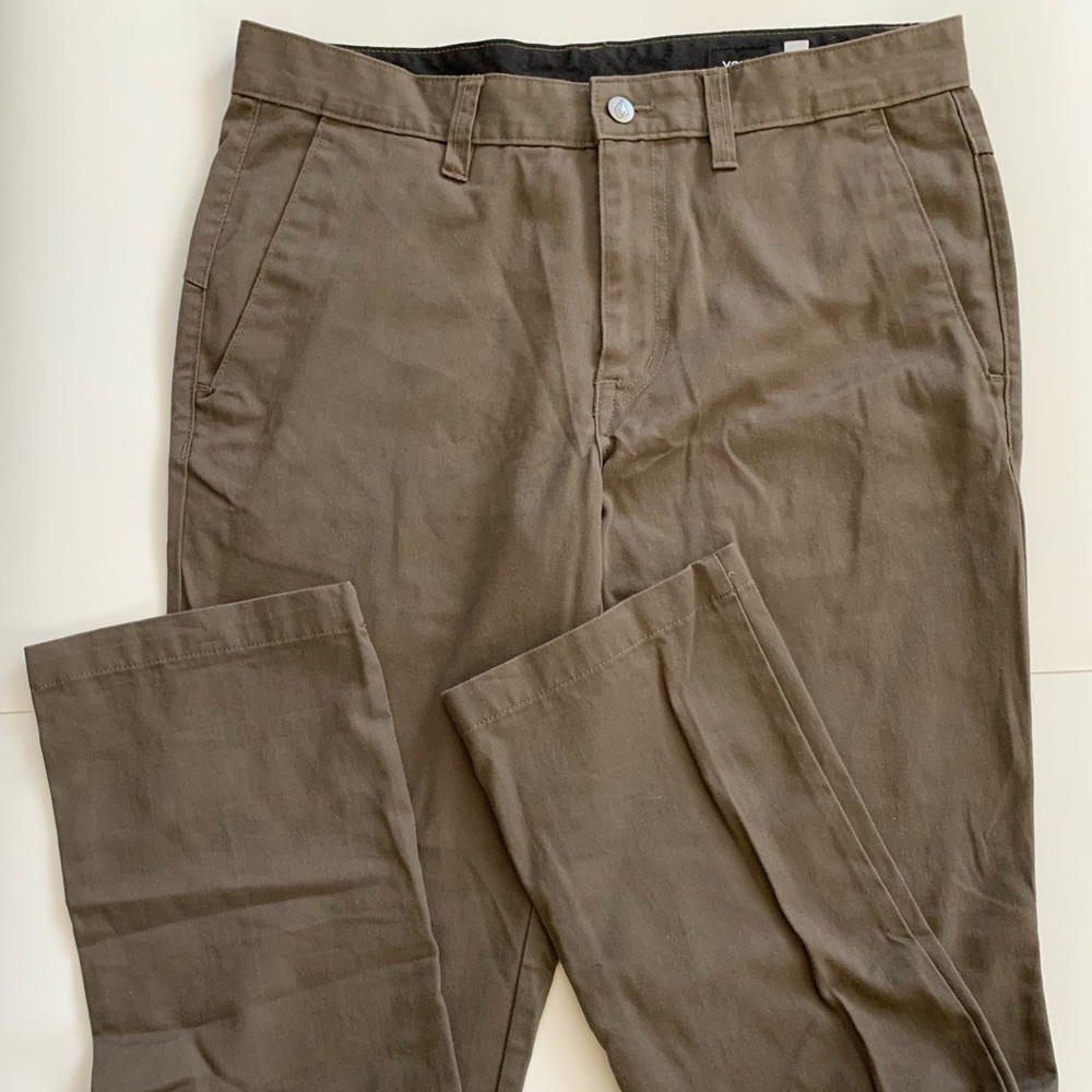 Mens Volcom 32x31 Brown Regular Fit Pants